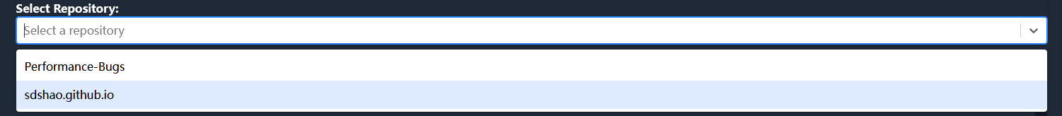 Repository Selection Screenshot