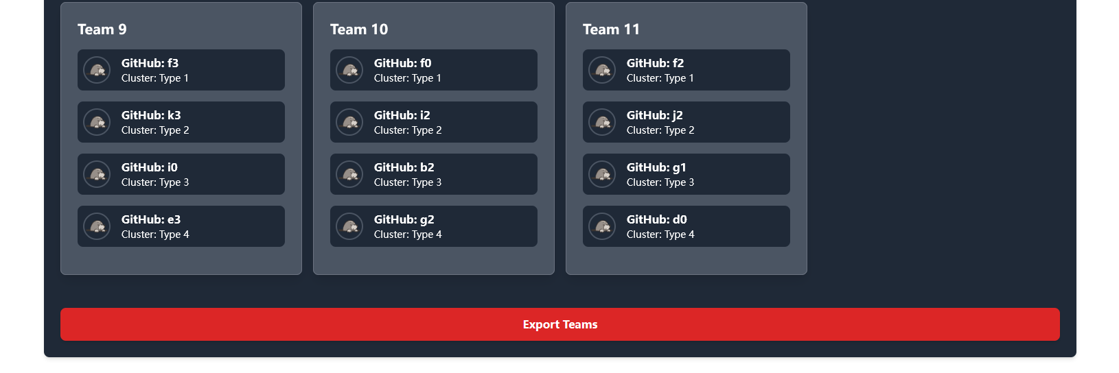 Export Teams Screenshot